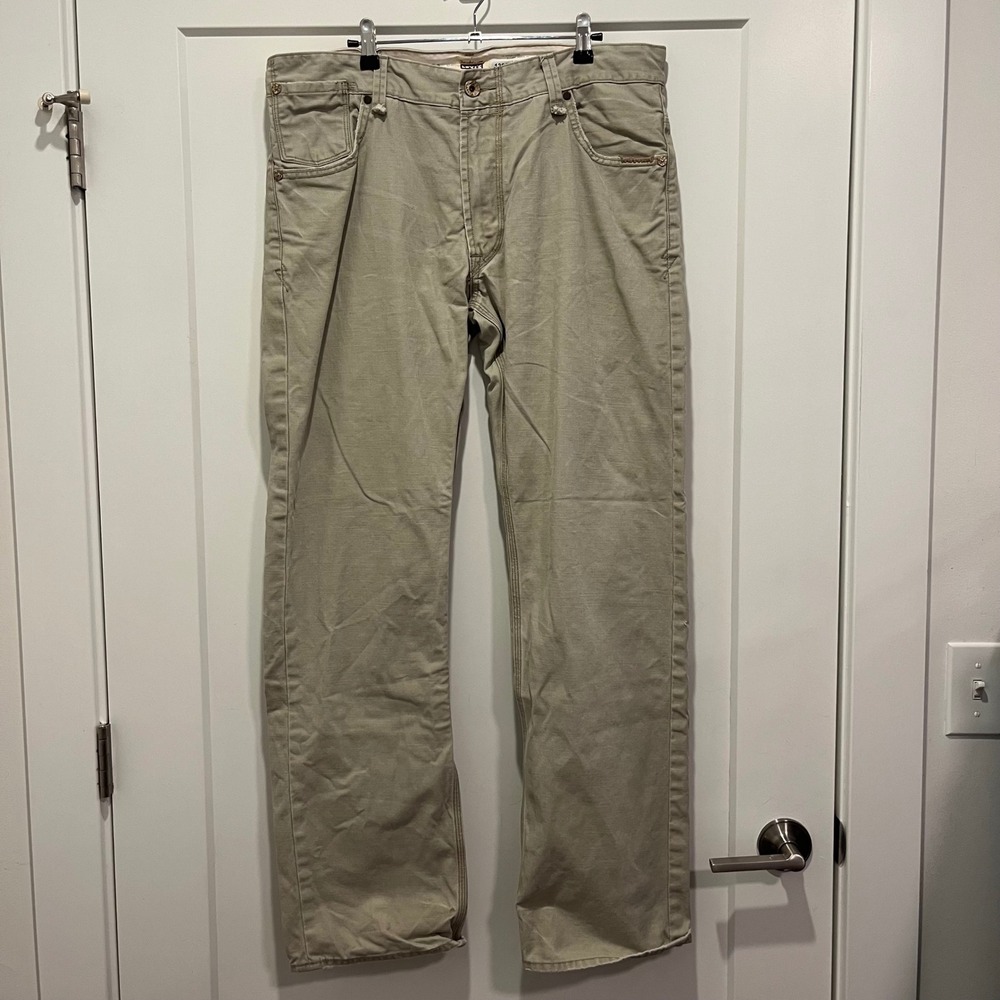 Levis Tab Twills Slim Straight Khaki Pants Mens 36x32 Tan Cotton Chino Trousers